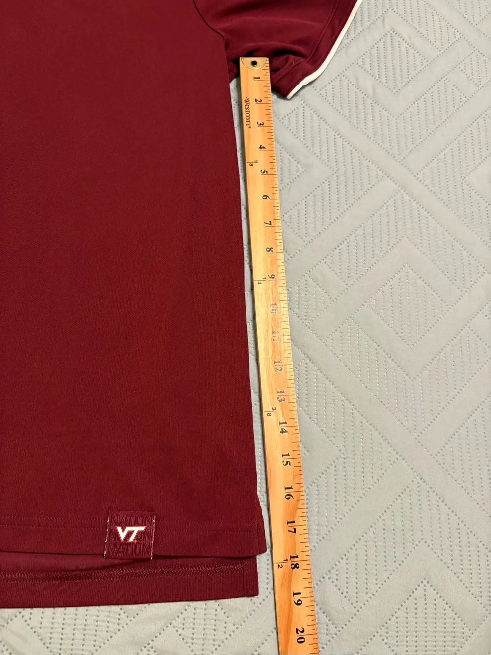 Nike Virginia Tech Hokies Dri-fit Polo Shirt Short Sleeves Maroon Size L